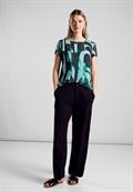 Materialmix-T-Shirt hunter green