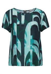 Materialmix-T-Shirt hunter green