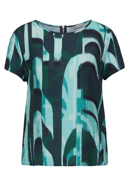 Materialmix-T-Shirt hunter green
