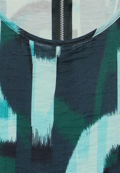 Materialmix-T-Shirt hunter green