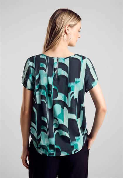 Materialmix-T-Shirt hunter green