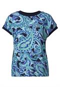 Materialmix T-Shirt intense aqua