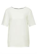 Materialmix T-Shirt off white