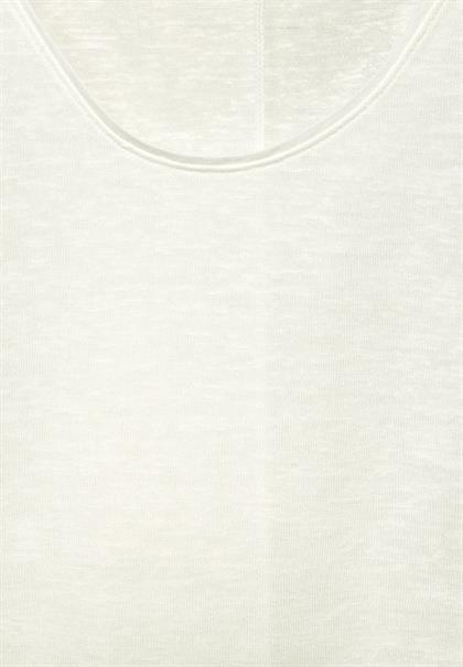 Materialmix T-Shirt off white