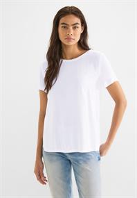Materialmix T-Shirt white