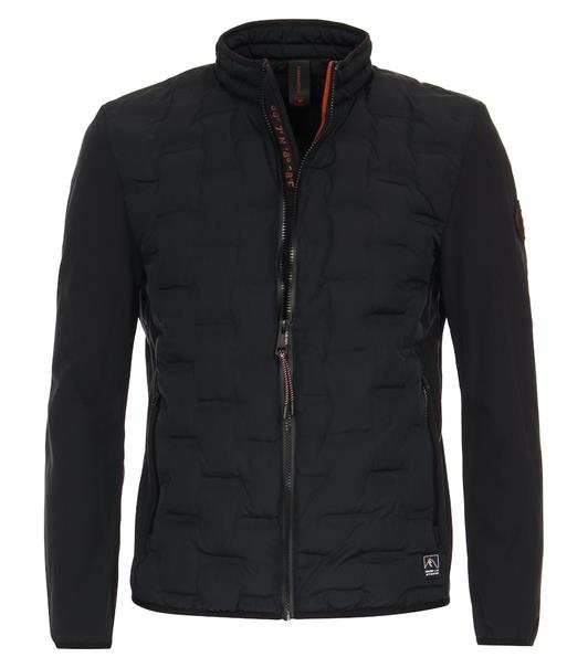 Materialmixjacke blau