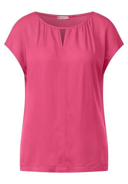 Materialmixshirt mit Cut-Out berry rose