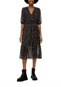 Maxi-Kleid mit All-over-Print schwarz