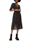 Maxi-Kleid mit All-over-Print schwarz