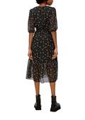 Maxi-Kleid mit All-over-Print schwarz