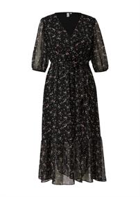 Maxi-Kleid mit All-over-Print schwarz