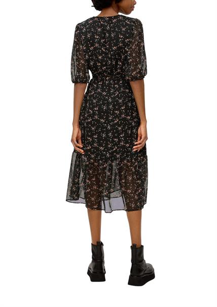 Maxi-Kleid mit All-over-Print schwarz