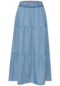 Maxi-Rock mit Paperbagbund light blue soft wash
