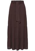 Maxi-Rock mit Volants und Gürteldetail espresso brown