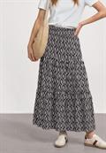 Maxi-Rock mit Volants und Print clay sand