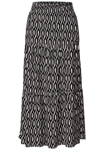 Maxi-Rock mit Volants und Print clay sand