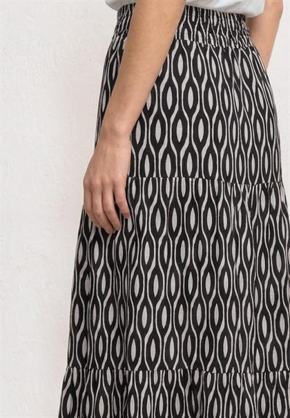 Maxi-Rock mit Volants und Print clay sand