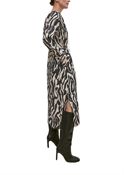 Maxikleid mit Allover-Print creme