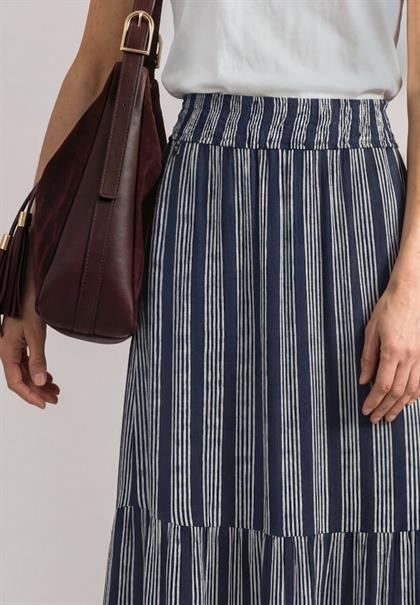 Maxirock mit Volants und Streifen darkest blue