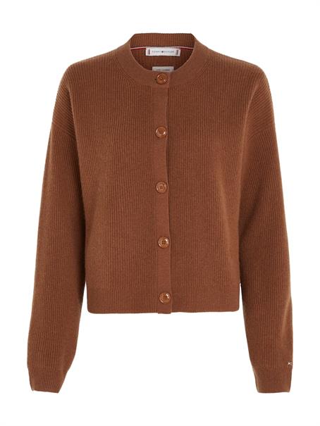 MD WOOL CASH C-NK CARDIGAN natural cognac