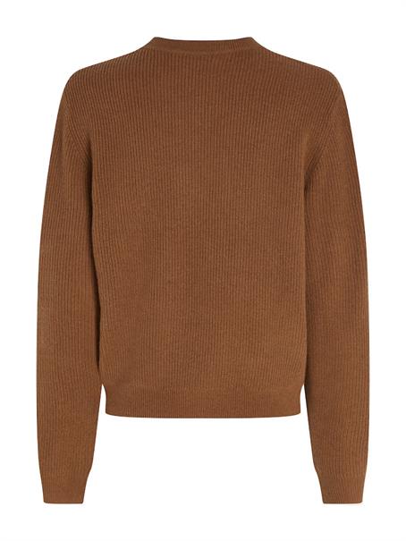 MD WOOL CASH C-NK SWEATER natural cognac