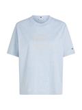 MDRN OUTLINE FLAG C-NK TEE ice blue heather