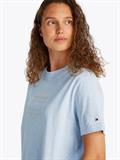 MDRN OUTLINE FLAG C-NK TEE ice blue heather