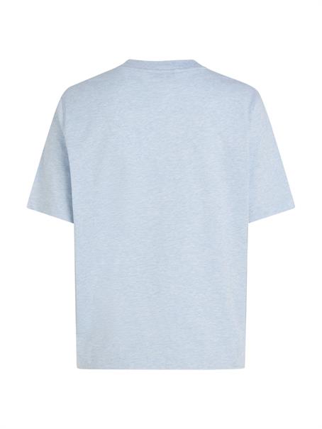 MDRN OUTLINE FLAG C-NK TEE ice blue heather