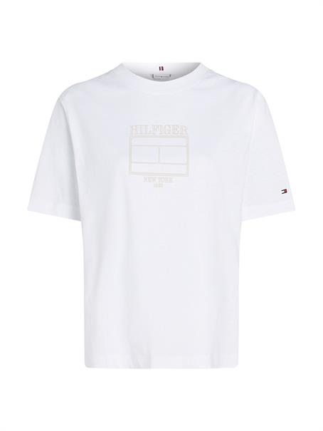 MDRN OUTLINE FLAG C-NK TEE th optic white