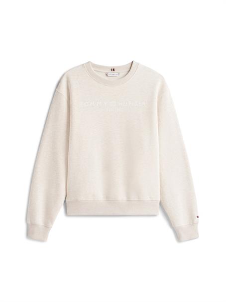 MDRN REG CORP LOGO C-NK SWTSHRT heather oatmilk