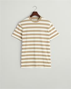 Mehrfarbig gestreiftes T-Shirt dried khaki