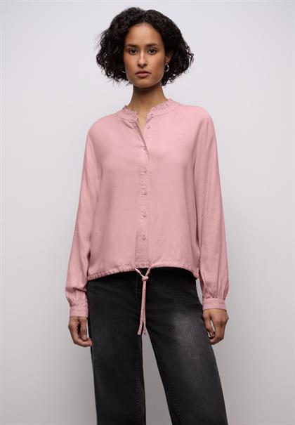 Melange Bluse mit Rüschen powder pink mel.