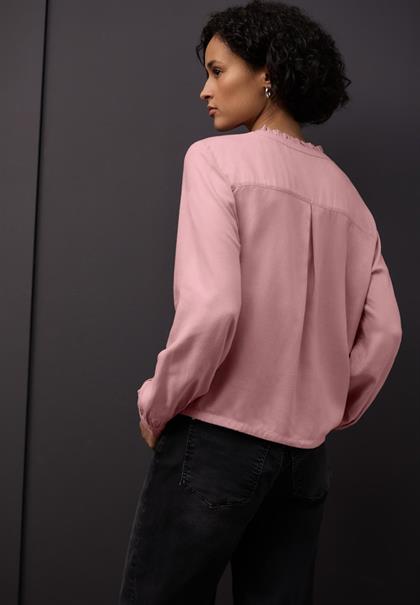 Melange Bluse mit Rüschen powder pink mel.