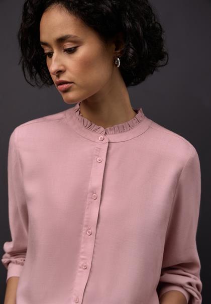 Melange Bluse mit Rüschen powder pink mel.