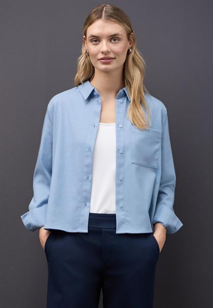 Melange Bluse mit Tape frosted blue mel.
