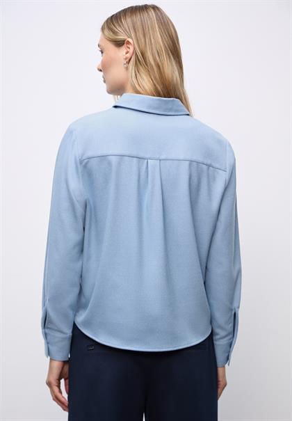 Melange Bluse mit Tape frosted blue mel.