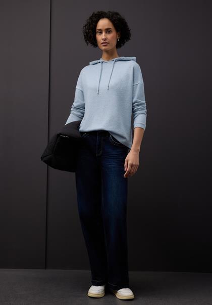 Melange Hoodie Shirt frosted blue mel.