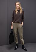 Melange Hose mit Detail darkest brown mel.