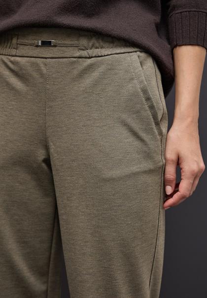 Melange Hose mit Detail darkest brown mel.