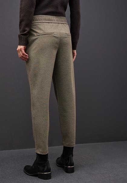 Melange Hose mit Detail darkest brown mel.