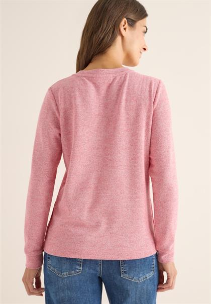 Melange Shirt mit Knöpfen fiery red melange