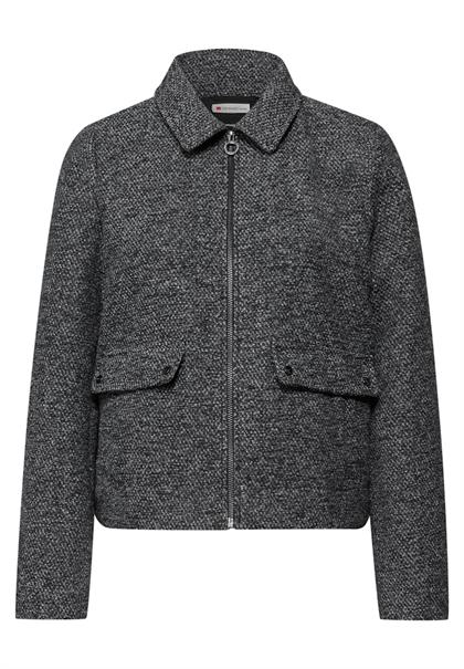 Melierte Jacke black