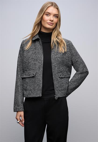 Melierte Jacke black