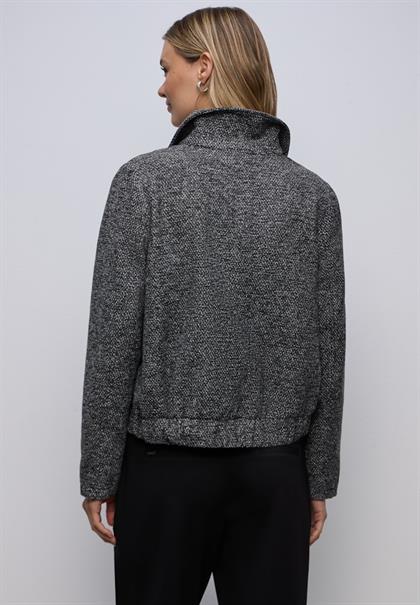 Melierte Jacke black