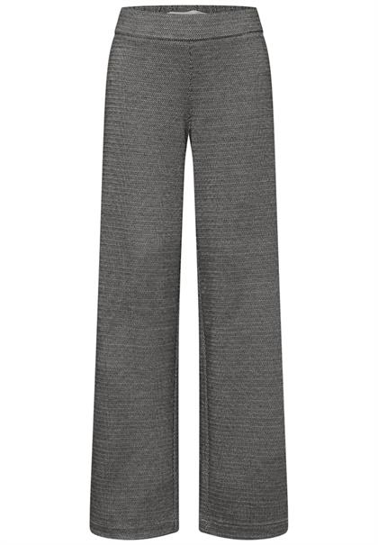 Melierte Wide Leg Hose black