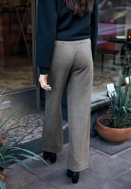 Melierte Wide Leg Hose black