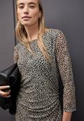 Mesh-Kleid mit Leo-Muster sanded beige