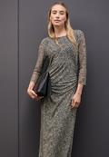 Mesh-Kleid mit Leo-Muster sanded beige