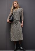 Mesh-Kleid mit Leo-Muster sanded beige