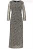 Mesh-Kleid mit Leo-Muster sanded beige
